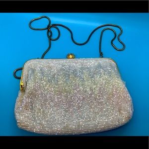 Vintage Beaded Clear Sparkling Clutch